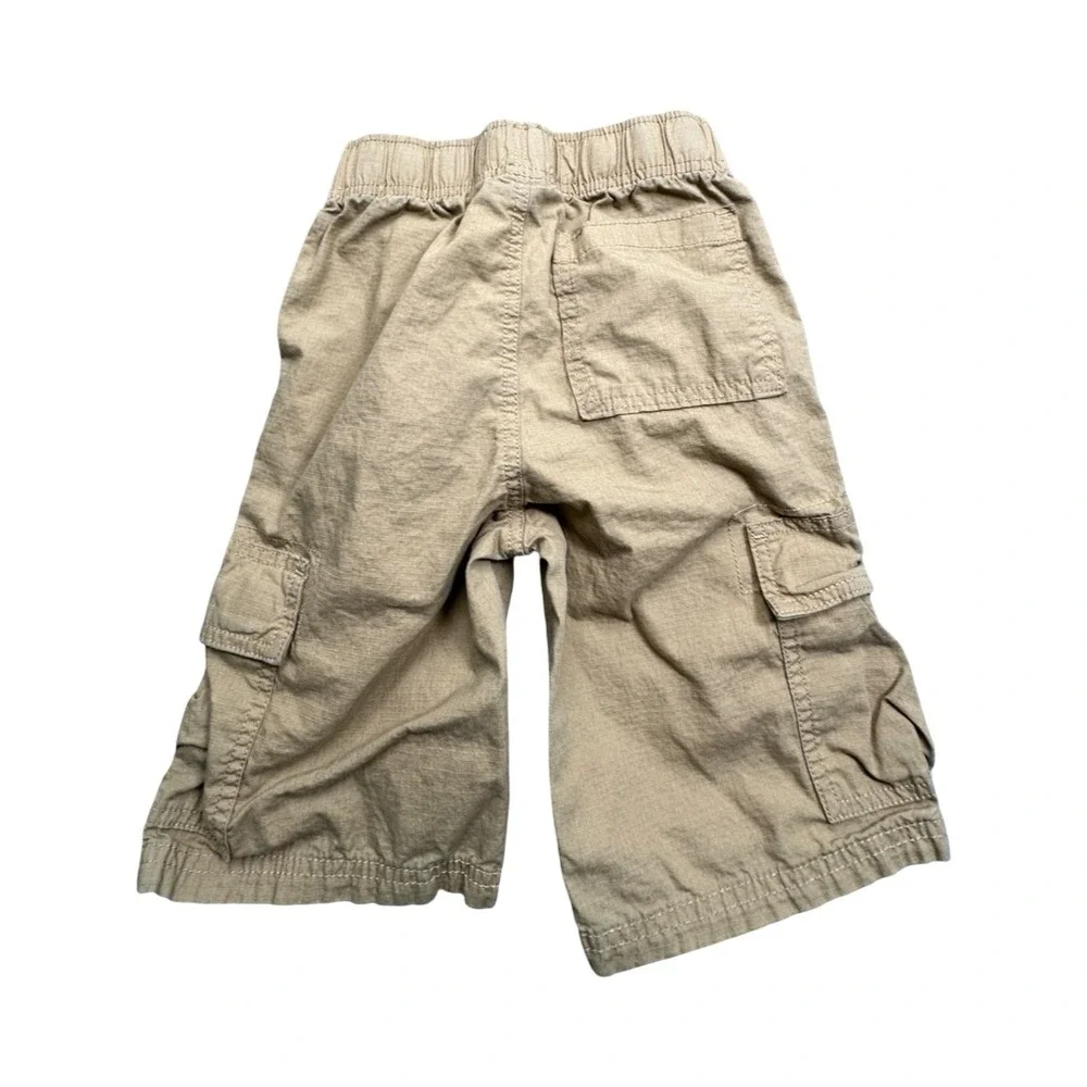 The Children's Place Cargo Shorts Boys 8 Slim Tan Khaki Pull On Elastic Waist
